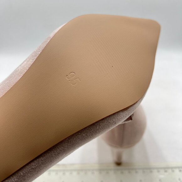 FSJ Nude Cute Clear Pointed Toe Slip On Low Heels Pumps Bowknot Comfy Shoes - Picture 5 of 7